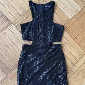 Express Sequin Black Dress Size 6